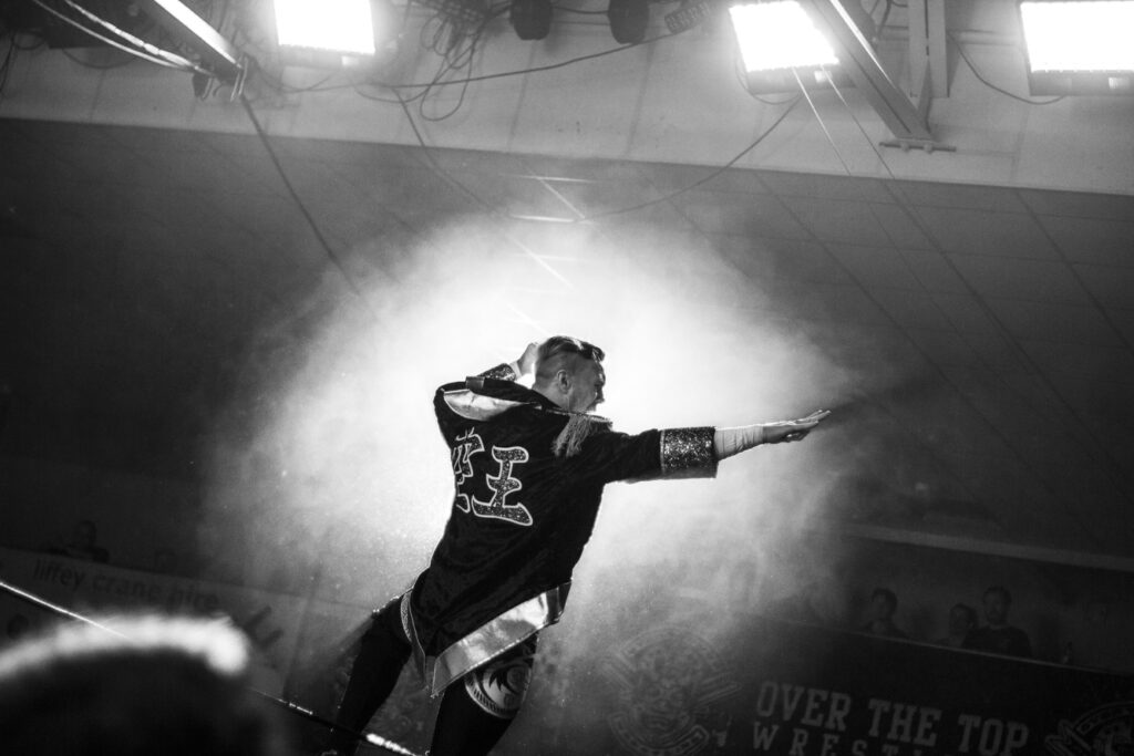 NJPW's Will Ospreay makes his entrance at Over The Top Wrestling's 4th Anniversary Show